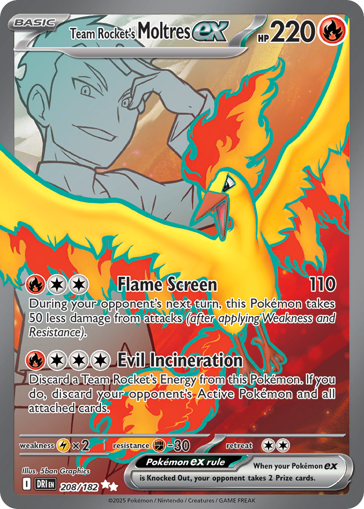 Team Rocket's Moltres EX 208/182